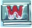 Red letter - W - 9mm Italian charm